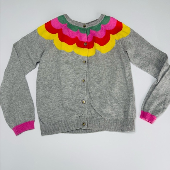 Mini Boden Other - Mini Boden Girls Grey Rainbow Cuff Cardigan Size 9-10Y